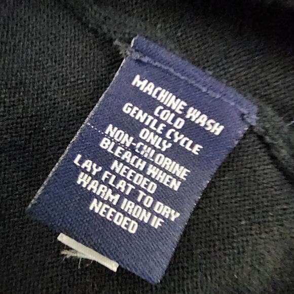 Chaps Women's Sweater Black Long Sleeve Ruffle Tiered V Neckline Knit Medium NWT - Picture 8 of 9